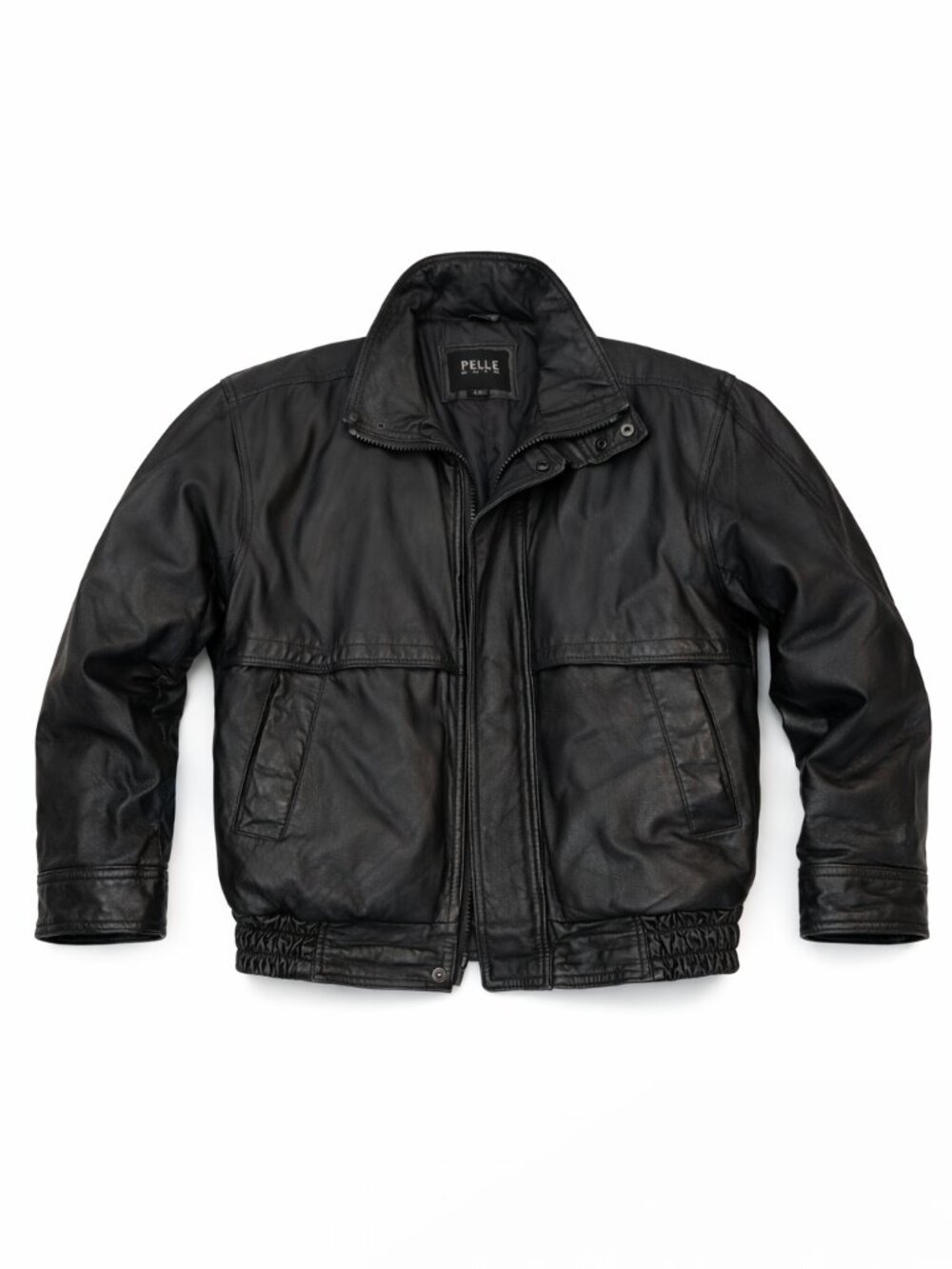 Pelle Cuir Black Leather Jacket Men’s S/M Vintage Soft Leather Zip Bomber Style